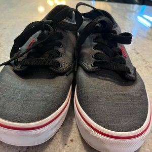 Vans Off The Wall Casual  Gray And Black Canvas Men's Size 10.5